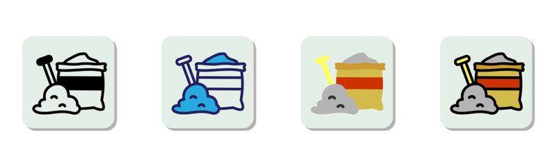 Cement Icon Multi Style Vector Illustration