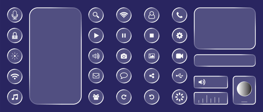 Collection of modern digital interface icons for app and web design projects, Vector