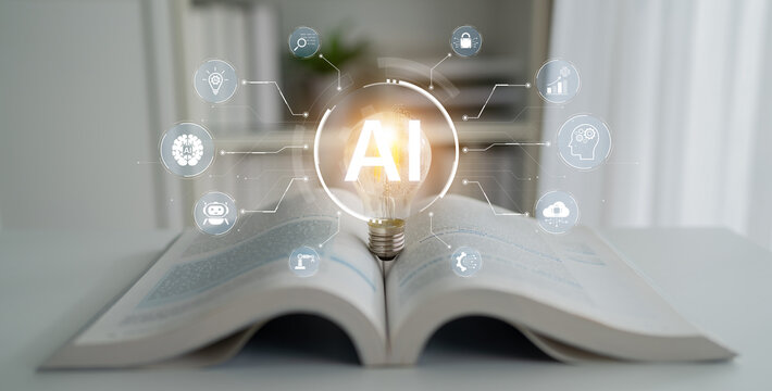 A concept of a multifunctional AI platform. This central intelligence hub powers various business operations, including automation, security, data analysis, and innovation. Fermion - Powered by Adobe