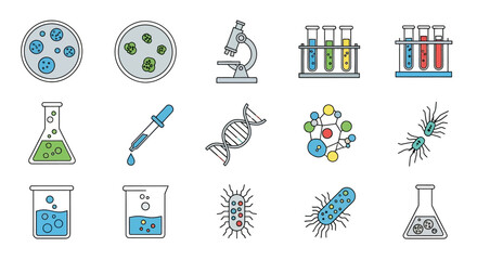 Microbiology and Science Laboratory Equipment Set.