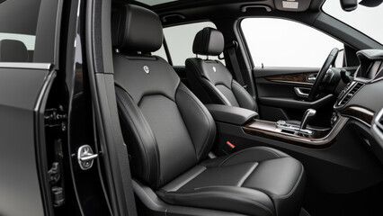 Luxurious car interior featuring comfortable leather seats, modern design, and high quality materials. Perfect for premium driving experience