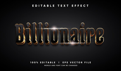 Fototapeta premium billionaire 3d vector text effect with modern style