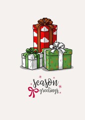 Cream Red Vintage Cute Christmas season greetings 