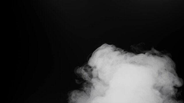 Delicate White Smoke Swirling on Black vapor mist