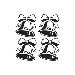 Fototapeta premium Four Festive Bells with Ribbons
