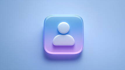 Minimal glassmorphism user icon symbolizing profile, account, or user interface element in digital applications, digital avatar website design element, 3d rendering Stock Illustration
