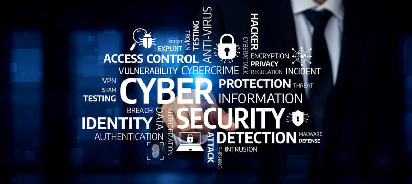 This image showcases essential cyber security terminology, emphasizing key concepts like protection and detection to address modern digital threats and vulnerabilities. Tessel