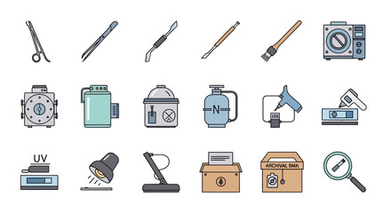 Collection of various tools and equipment for professional use.