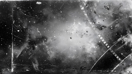 Fototapeta premium Old film texture with scratches, noise and glitch shapes. Realistic film texture in black-white, dust and grain. Stock Illustration