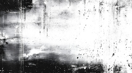 Fototapeta premium Old film texture with scratches, noise and glitch shapes. Realistic film texture in black-white, dust and grain. Stock Illustration