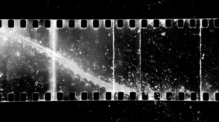 Fototapeta premium Old film texture with scratches, noise and glitch shapes. Realistic film texture in black-white, dust and grain. Stock Illustration