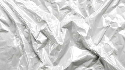 Plastic cellophane bag on white background. Wrinkly and shiny blank texture with abstract pattern. Stock Illustration 