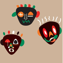 African ancient warrior face background 