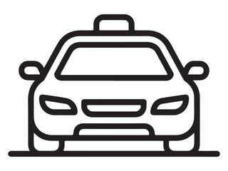 Modern autonomous taxi lane icon with a clear silhouette representing future urban transportation solutions