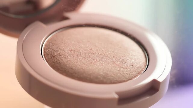 Makeup Compact Case Close Up on Light Background