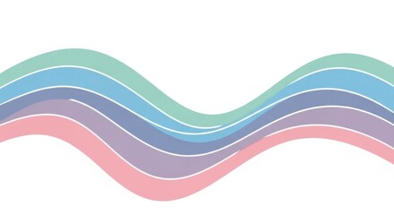 Abstract pastel-colored wavy lines design with soothing seamless pattern for creative backgrounds