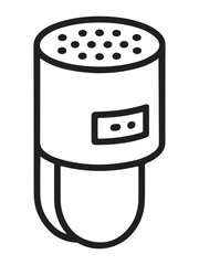 Real time air quality monitoring node outline icon with data visualization elements silhouette