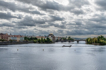 River under dramatic clouds