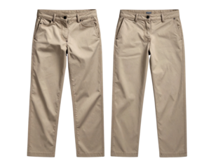 Men’s Plain Cargo Pants Front View with Straight Fit, isolated transparent background png