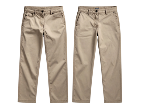 Men’s Plain Cargo Pants Front View with Straight Fit, isolated transparent background png
