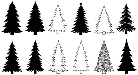 Fototapeta premium set of christmas trees