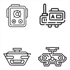 Smart traffic ai controller outline set featuring a distinctive silhouette style