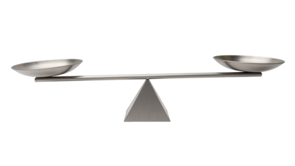 Sleek, modern balance scale with two shallow bowls, designed for precision weighing. metallic finish adds contemporary touch to any setting