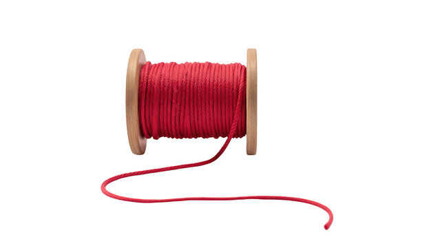 Red thread spool crafting material sewing supplies vibrant color textile accessory home decor DIY projects artistic expression spool design