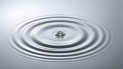 clean, white background with a 3D water ripple effect in the corner.