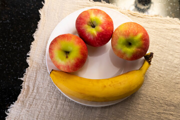 Healthy Breakfast with Apples and Banana
