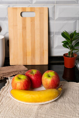 Healthy Breakfast with Apples and Banana