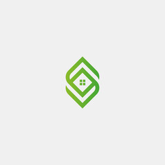 Eco home logo Icon flat vector design