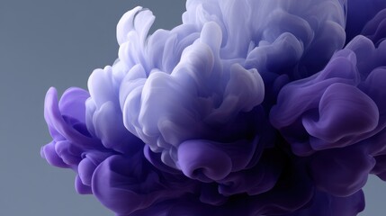 Fototapeta premium Ethereal Purple Cloud of Swirling Vapor in Soft Focus Creating a Dreamy Atmospheric Background for Abstract Art and Design Projects