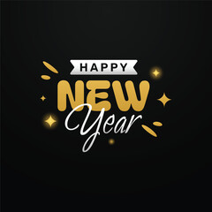 Luxury Happy New Year Lettering Design Background Event