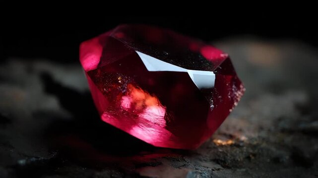 Raw ruby crystal a natural gemstone with a vibrant red color for jewelry design and mineral collections