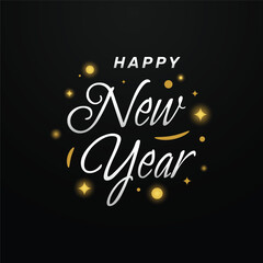 Luxury Happy New Year Lettering Design Background Event