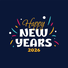 New Year Colorful Design Typography Event Background