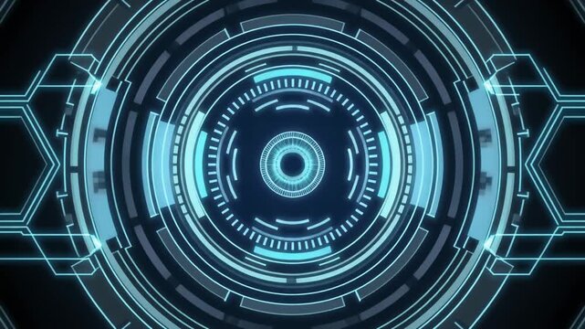Dynamic blue sci-fi HUD animation loop for modern technology and futuristic concepts