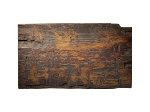 Weathered wooden board with distressed texture against transparent backdrop - Powered by Adobe