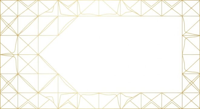 Elegant gold geometric frame with a sleek white central space for text or design
