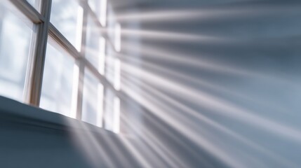 Sunlight Streaming Through a Window, Creating Soft Rays and Gentle Shadows in a Calm Indoor Space, Evoking Serenity and Tranquility in Nature's Beauty