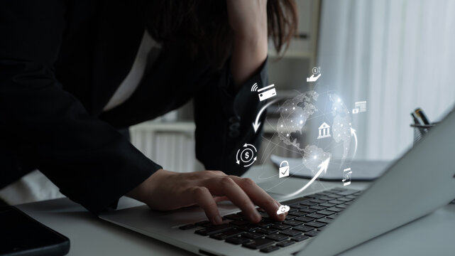 Worldwide digital payment network showing secure financial transactions. Digital payment supports transfer, digital payment ensures security, boosts convenience, drives global finance. Latch