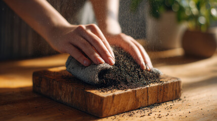 Zero waste cooking promotes sustainability by using every part of ingredients. This captures essence of mindful preparation and eco friendly