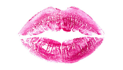 Pink lips isolated on white background, sexy and stylish lip illustration, beauty and makeup concept, fashion accessory visual, cosmetic design, playful and vibrant PNG.