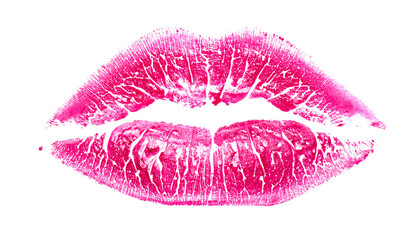 Pink lips isolated on white background, sexy and stylish lip illustration, beauty and makeup concept, fashion accessory visual, cosmetic design, playful and vibrant PNG.