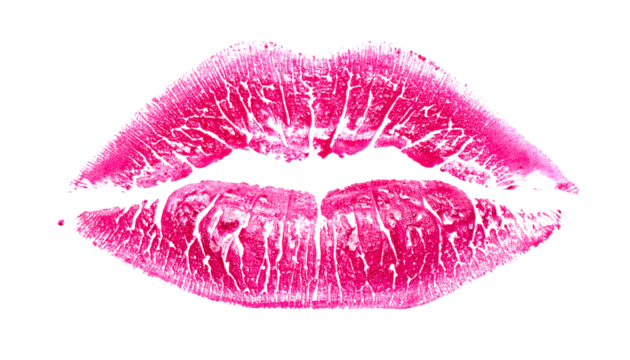 Pink lips isolated on white background, sexy and stylish lip illustration, beauty and makeup concept, fashion accessory visual, cosmetic design, playful and vibrant PNG.