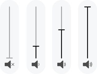 volume adjustment level control icon. Multimedia mixer sign. Audio settings and loudness symbols. Loudness Adjustment Icons
