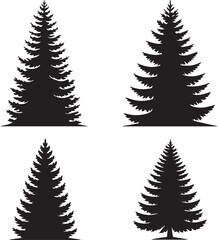 Obraz premium Christmas Tree Black Icon | Fir Tree Illustration