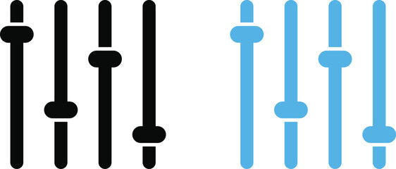 Volume Control Level Indicator sign. Sound settings symbols. Loudness and mixer signs. Speaker Volume Adjustment Icons. Sound mixer graphic design
