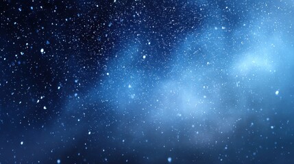 Ethereal Starry Night Sky with Twinkling Stars and Soft Blue Nebula in Cosmic Space Scene for Use in Backgrounds and Nature Themed Projects